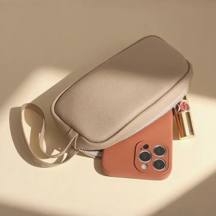本革製のハンドバッグ【スマホ収納可・軽量・レトロデザイン・柔らかい手持ちタイプ】