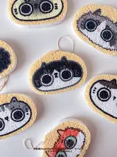 かわいい猫イラストのキッチンクリーナー【木材パルプ・掃除用スポンジ・多用途】