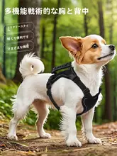 反射材入り 背中用ハーネスリード【小型犬用・テディ・ビション・柴犬対応】