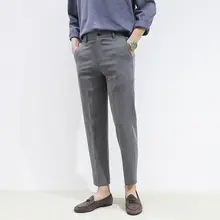 夏用薄手ストレッチパンツ【メンズ・テーパード・九分丈・ノーアイロン】
