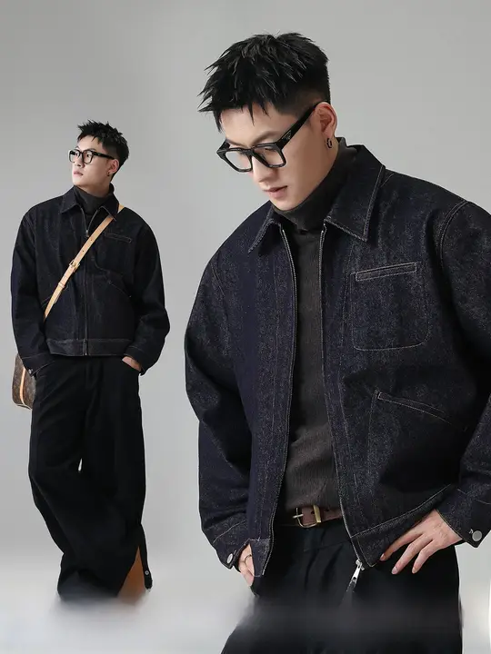 アメリカンクラシックデザインのショートデニムジャケット【メンズ・カジュアル・秋用】