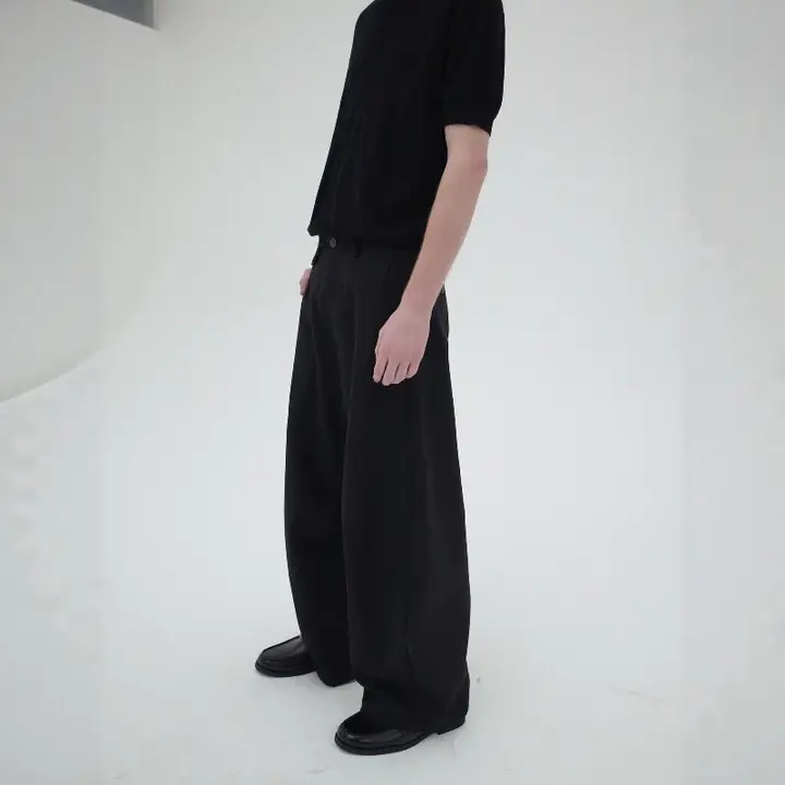 クラシックデザインのストライプワイドパンツ【ユニセックス・フィット】
