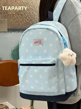 可愛いドット柄リュックサック【シンプル・学生用・旅行にも最適】