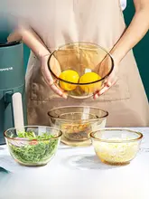 耐熱ガラスボウル 家庭用 透明 蓋付き サラダボウル インスタントラーメンボウル 電子レンジ エアフライヤー スープボウル