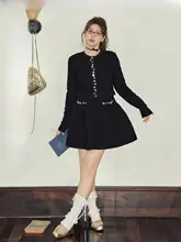 ニットカーディガン【大きいサイズ・軽やかでシルエットを美しく見せる・二重構造】（セットアップ対応）