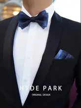 グラデーションデザインの紳士用蝶ネクタイ【雲母ブルー・カジュアル・フォーマル兼用】