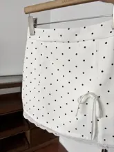 甘さと清涼感あふれるドットレースデザインのハイウエストスカート