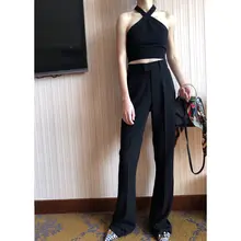 高腰 フレアパンツ レディース【シェイプアップ・春夏用・質感生地】