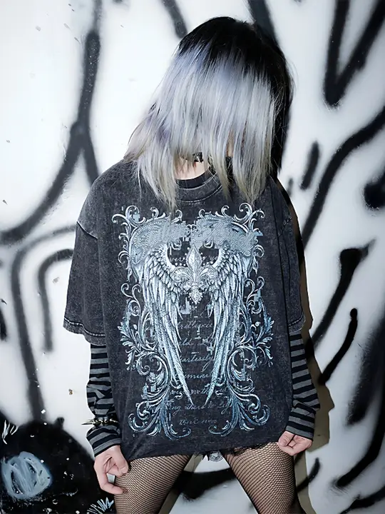 アンダーカルチャーの長袖Tシャツ【ダークストライプ・二枚組】（セットアップ対応）
