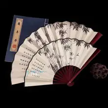 古風デザインの折りたたみ扇子【中国風・水墨画・夏用】