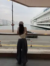 海塩ソーダ水でスタイリッシュなバブル生地のビンテージ風チェック柄パンツ