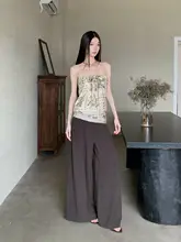 したデザインのシルク混カシュクールブラウス【パイナップル花柄・チュニック＆スカート兼用】（セットアップ対応）
