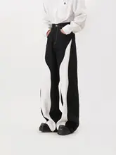 不規則デザインのバイカラーウエストパンツ【メンズ・フィット・爽やかなドレープ感】