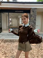 ポロ襟長袖Tシャツ【女性用・スリムフィット・秋用・スタイリッシュ】