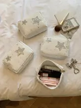 可愛い星柄の収納ポーチ【携帯性抜群・化粧品・小物入れ・カメラバッグ】