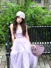 手編みの立体花モチーフ付きニット帽【夏用・白・透け感・文芸風】
