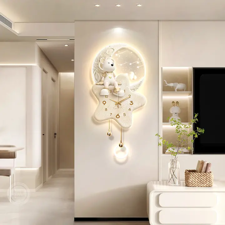 おしゃれな壁掛け時計とアートパネル【シンプル・創造的デザイン・レストラン用】