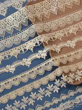 ポリエステル刺繍 白地金箔水溶花辺素材【DIYハンドメイド用・服飾レース】