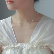 軽やかなデザインの小珍珠ネックレス【ロックボーンチェーン・極上の柔らかさ・上品な輝き】