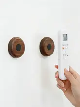 黒胡桃木製 リモコン収納ラック【穴あけ不要・マグネット式・壁掛け対応】