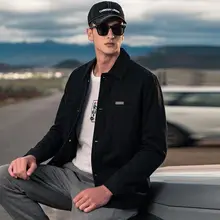 極上の柔らかさの純綿ワークジャケット【フラップカラー・カジュアル・ブラック】