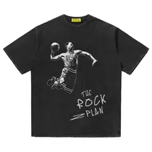 レトロプリントTシャツ【ショートスリーブ・ヒップホップスタイル・バスケットボールデザイン】