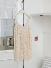 リボンデザインのコットンキャミソールドレス【ピンク・かわいい・セクシー・夏用】