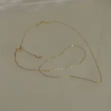 極細デザインの調整可能なネックレス【水洗い対応・14Kゴールド】