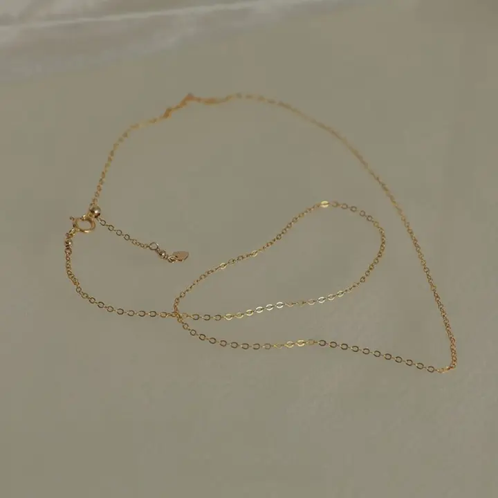 極細デザインの調整可能なネックレス【水洗い対応・14Kゴールド】