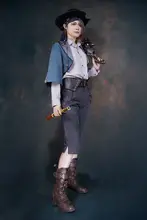 レトロ男女兼用 七分袖ピンリボンショートコート【スチームパンクスタイル・短丈・翻領】