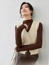 抗起球素材のニットベスト【Vネック・短丈・重ね着対応】