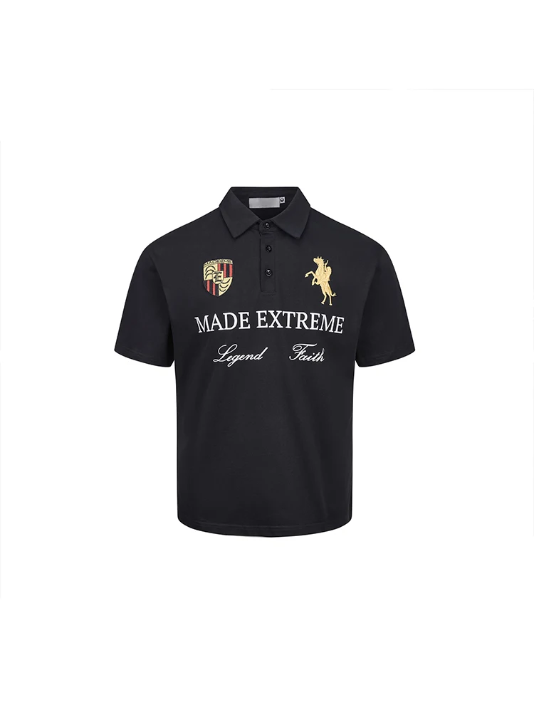 刺繍入りPoloシャツ：夏用ストリートスタイルの国潮デザインと100%コットンの快適性