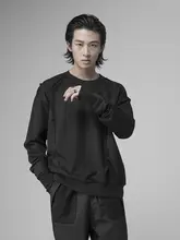 トレンド感あふれる パッチワークデザイン メンズスウェット【シンプル・クルーネック・ゆったりフィット】