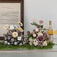 秋色のテーブル装飾用バラの造花【サロンやホテルに最適】
