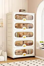 大容量の多層収納キャビネット【リビング用・お菓子・おもちゃ収納・壁面置き】