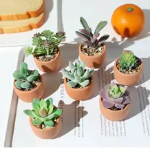 リアルな多肉植物風の造花鉢植え【クリエイティブデザイン・デスクトップ・リビングルーム装飾】