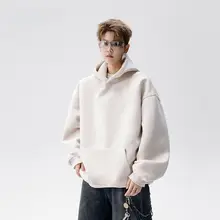 ユニセックス 厚手無地フード付きスウェットパーカー【秋用・ゆったりサイズ・カジュアル】（セットアップ対応）