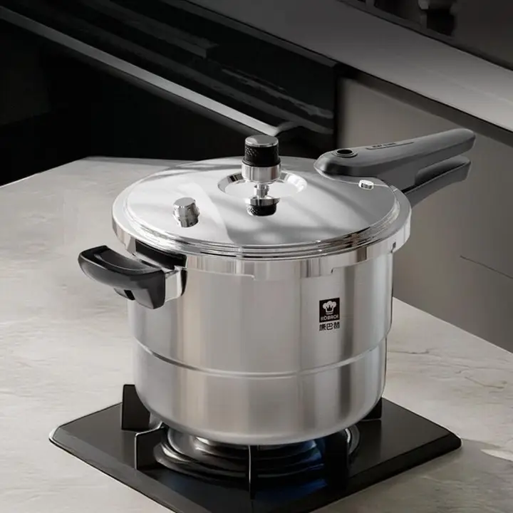 KBH 高品質304ステンレス製圧力鍋【家庭用・ガス電磁調理器対応・防爆仕様】