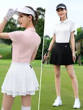 pgm 夏用 レディース ゴルフポロシャツ【テニスTシャツ・運動向け・長パンツ】（セットアップ対応）