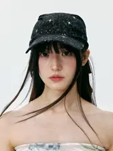 星空デザインの春夏用女性用キャップ【小包みのバイザー・おしゃれな印象】