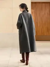 アルパカウール使用 ダブルフェイスコート【シンプルで上品な翻襟デザイン・冬季用】