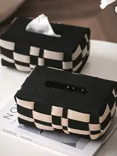 ティッシュボックス   高級ラグジュアリー 北欧チェッカーブル woven ローテーブル