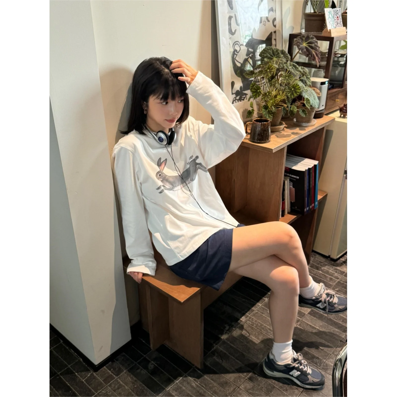 秋季用のうさぎデザインプリント長袖Tシャツ：甜美風のルーズフィット全棉アイテムの実用性と選定基準