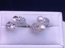 真珠の微小ジルコニアリング【ダブルパール・麦穂デザイン】（セットアップ対応）