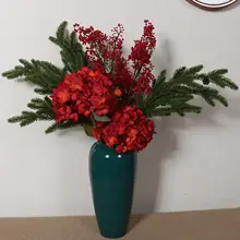造花 アーティフィシャルフラワー ブーケ 赤 お正月 迎春 飾り 華やか 縁起物 ホテル 商業施設 インテリア
