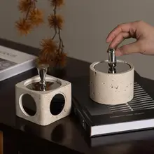 シンプルで高級感漂う金属製の無火アロマディフーザー【イエローストーン・デスク装飾用】