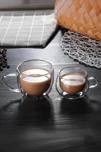 耐熱ガラスカップ コーヒーカップ お花茶カップ 二重断熱カップ 持ち手付きカップ