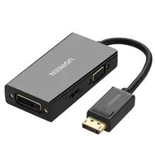 DisplayPort変換アダプタ 3in1 HDMI DVI VGA対応 PC モニター テレビ 映像出力 「UGREEN」