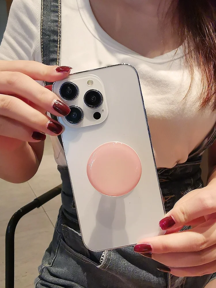カラフルなマカロン風デザインの伸縮式スマホホルダー【折りたたみ・粘貼式】