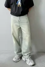 夏用 メンズロングデニムパンツ【柔らかな風合い・ヴィンテージ加工・韓国風】